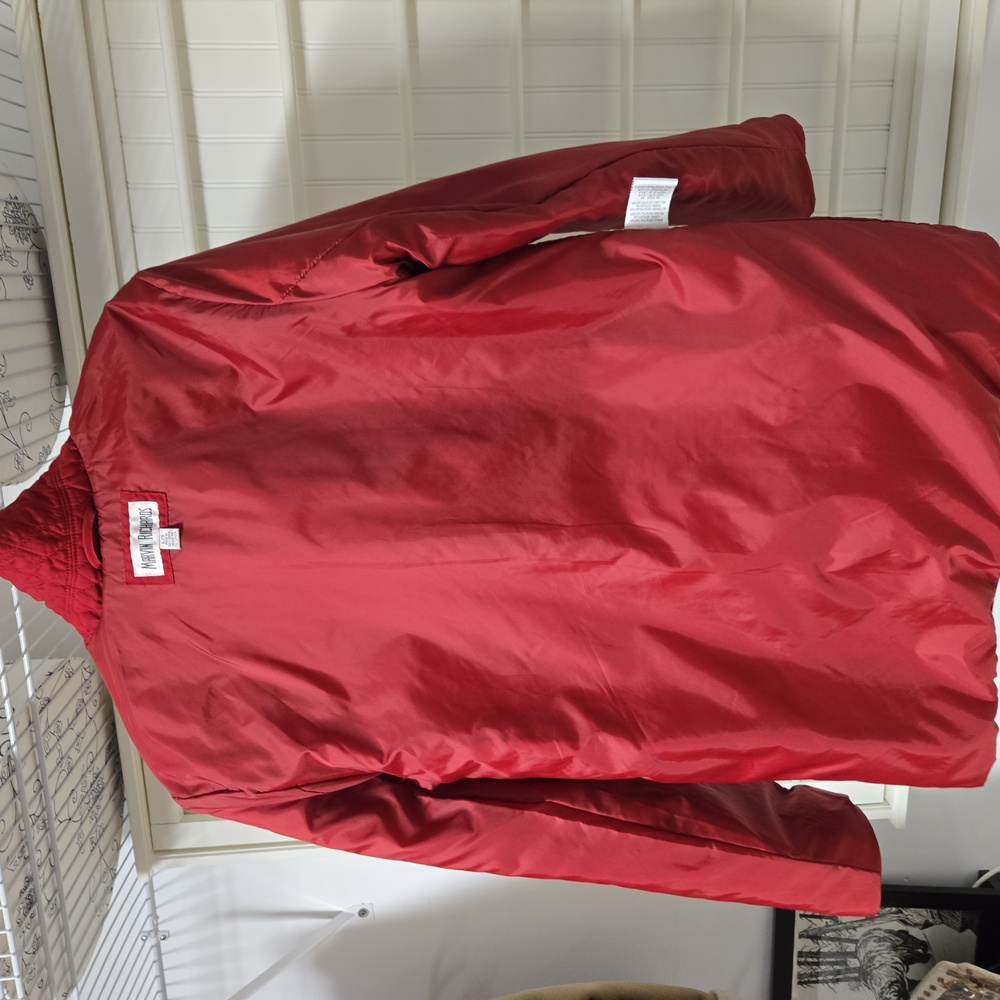 Quilted,red, size large, marvin richards, car coat, fingertip length. - Picture 4 of 7